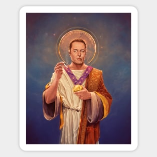 Saint Elon of Musk - Elon Musk Original Religious Painting T-Shirt Sticker